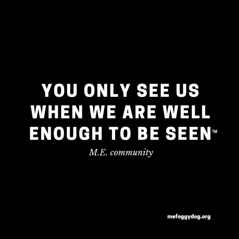 You Only See Us When We Are Well Enough To Be Seen